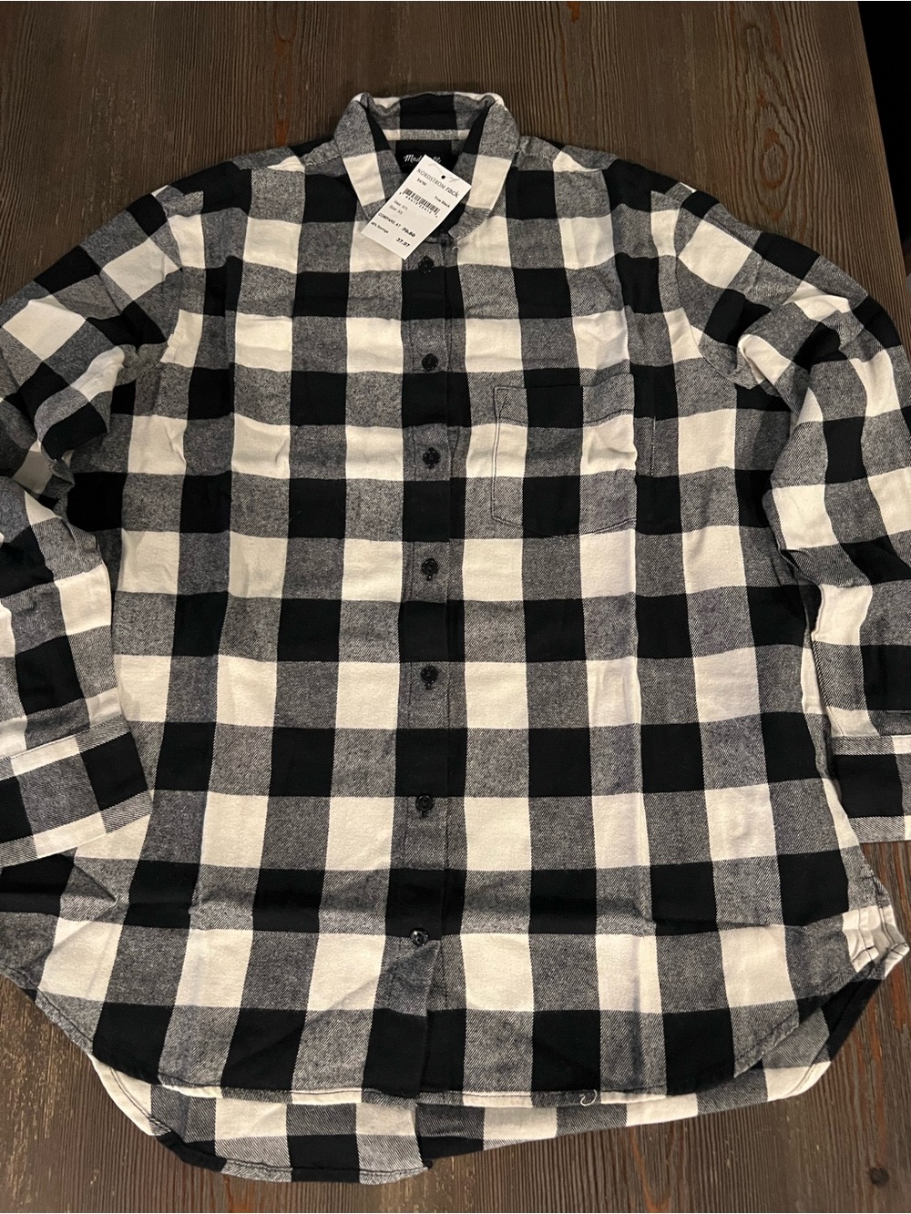 Madewell Black & White Buffalo Check Button-Down Shirt